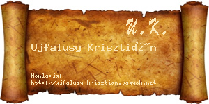 Ujfalusy Krisztián névjegykártya